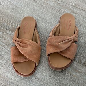 Kork-ease Womens Orange Suede Zel Flat Sandals Crisscross Straps Over Vamp size6